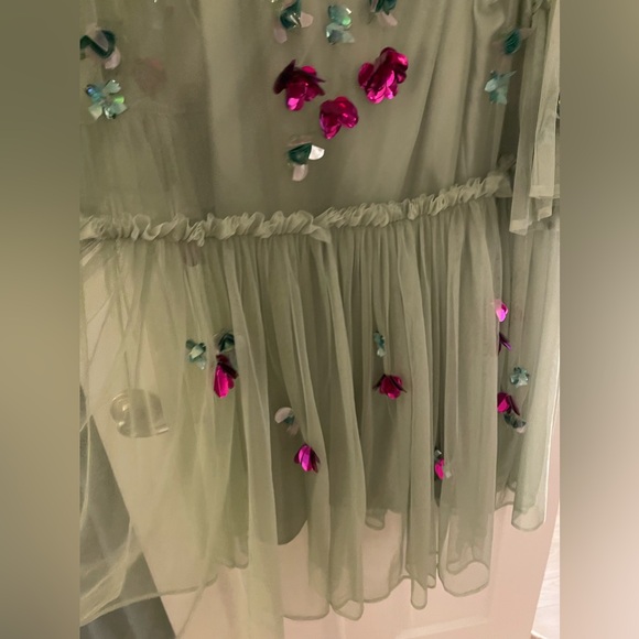 Green ASOS curve sequin and tulle dress. - Picture 3 of 3